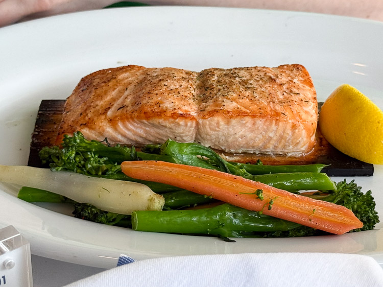 Cedar-planked Faroe Islands salmon at The Boathouse, Disney Springs