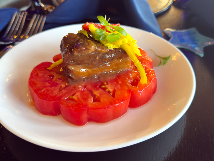 Crispy pork belly at Cinderella's Royal Table