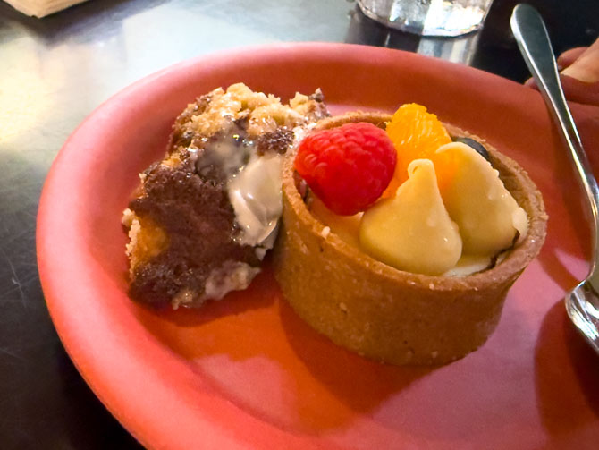 Dessert plate with mini desserts at Tusker House, Animal Kingdom