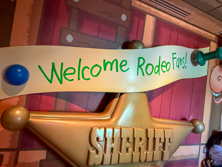 Entrance to Roundup Rodeo BBQ restaurant