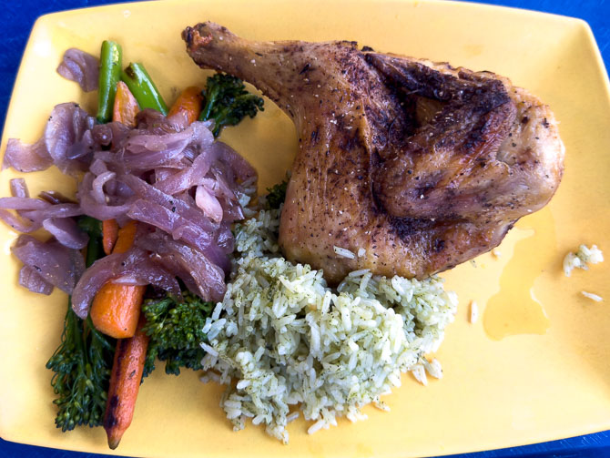 Roasted half chicken at Centertown Market, Caribbean Beach Resort