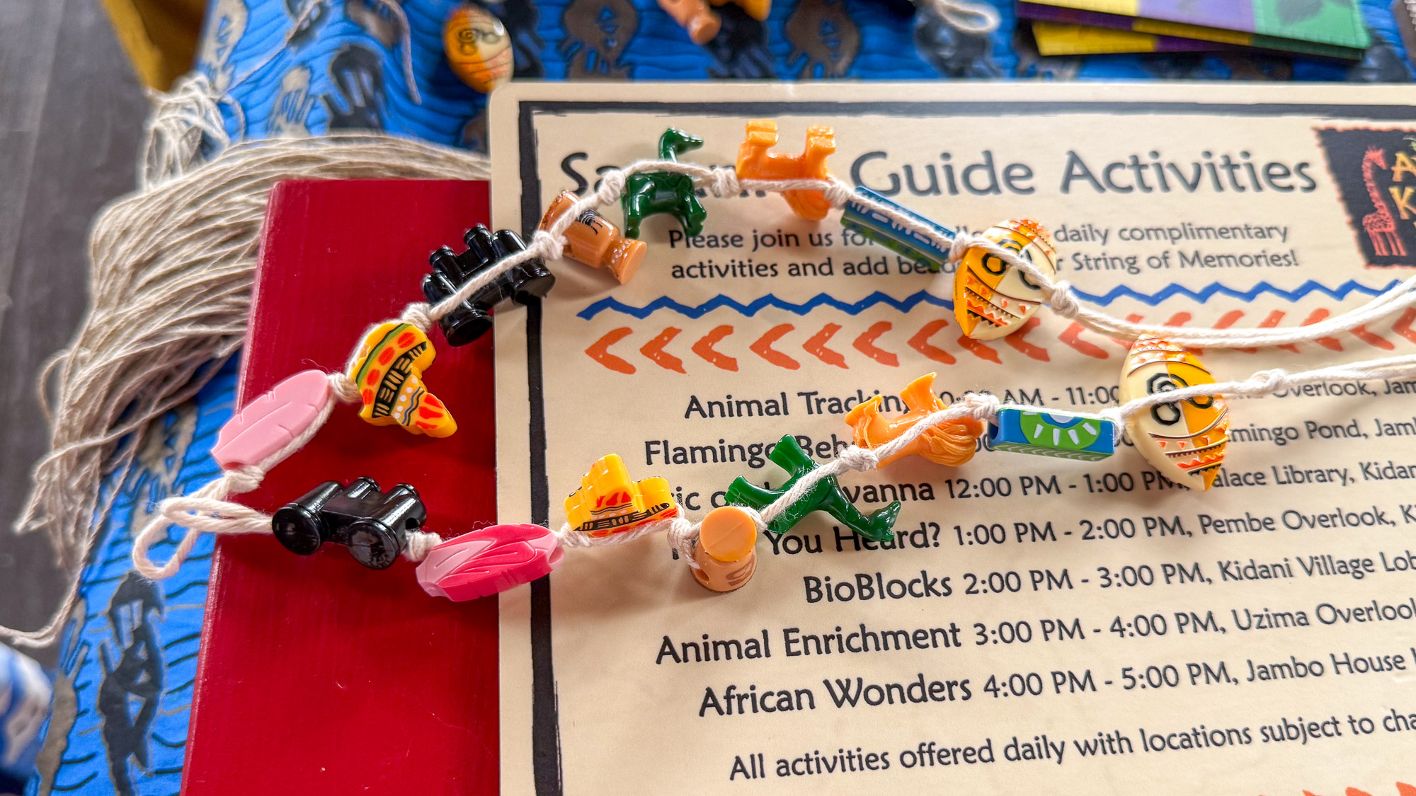Completed bead activity chain at Animal Kingdom Lodge
